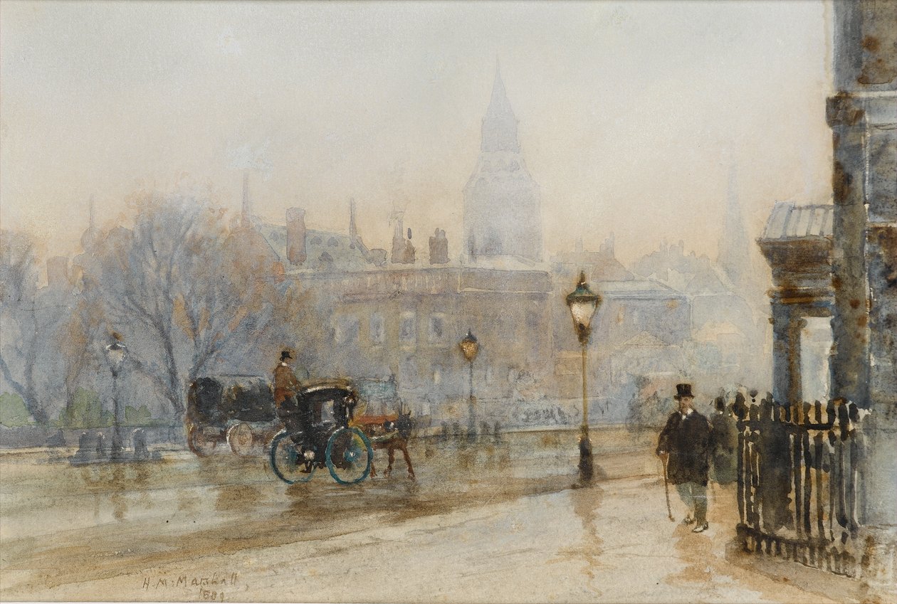 A London Street, 1889 (wc papíron) alkotó: Herbert Menzies Marshall