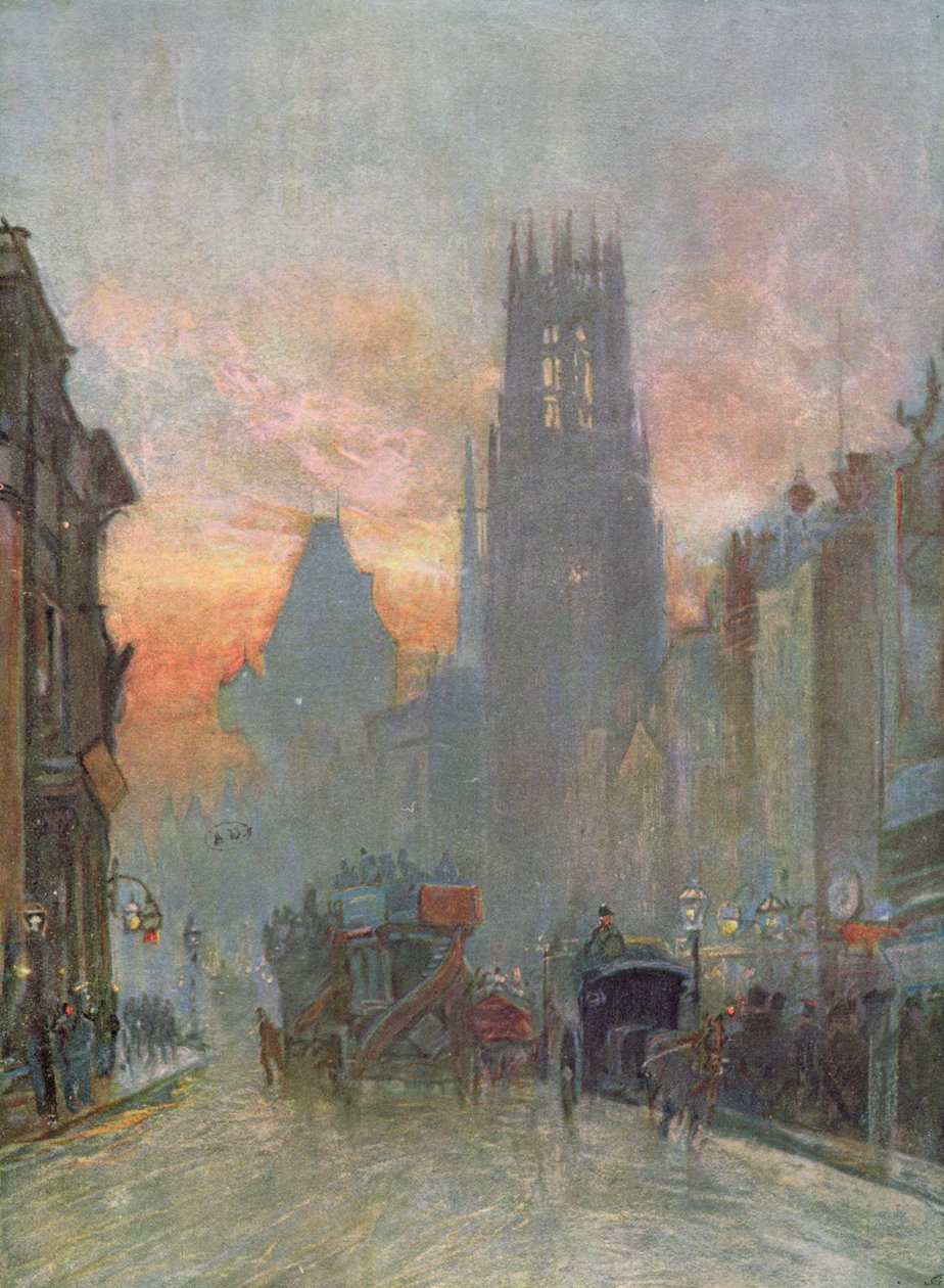 Nézet a Fleet Streetre, London, 19. század vége alkotó: Herbert Menzies Marshall