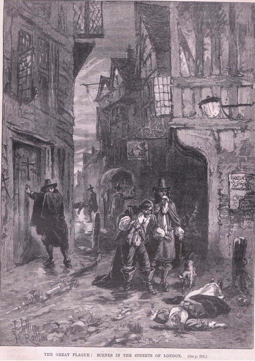 A nagy pestis: Jelenetek London utcáin i.sz. 1665 alkotó: Herbert Railton