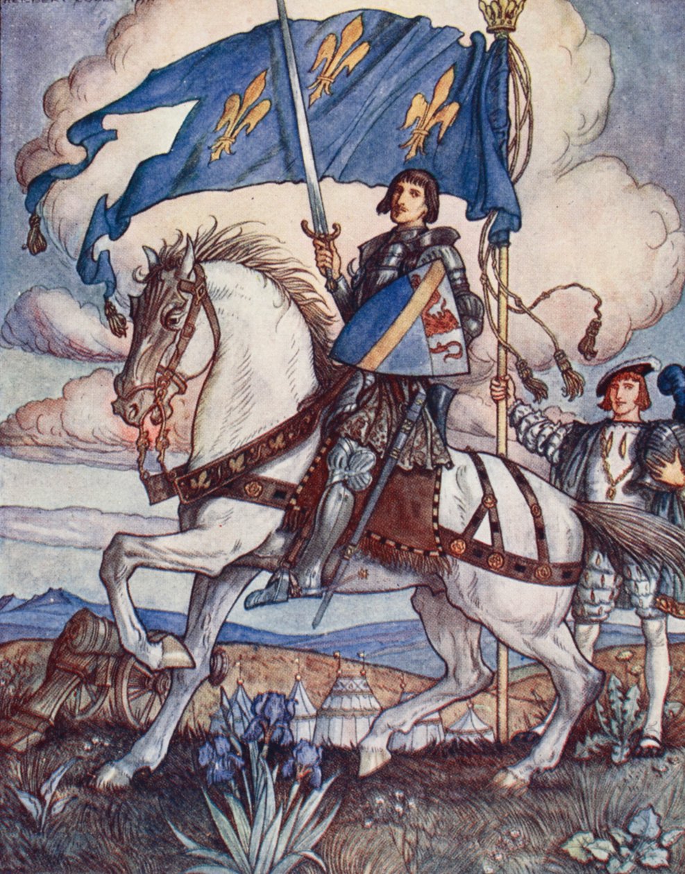 Bayard, illusztráció a „Bayard: A jó lovag félelem és szemrehányás nélkül” című könyvéből, Christopher Hare, pub. 1911 alkotó: Herbert Cole