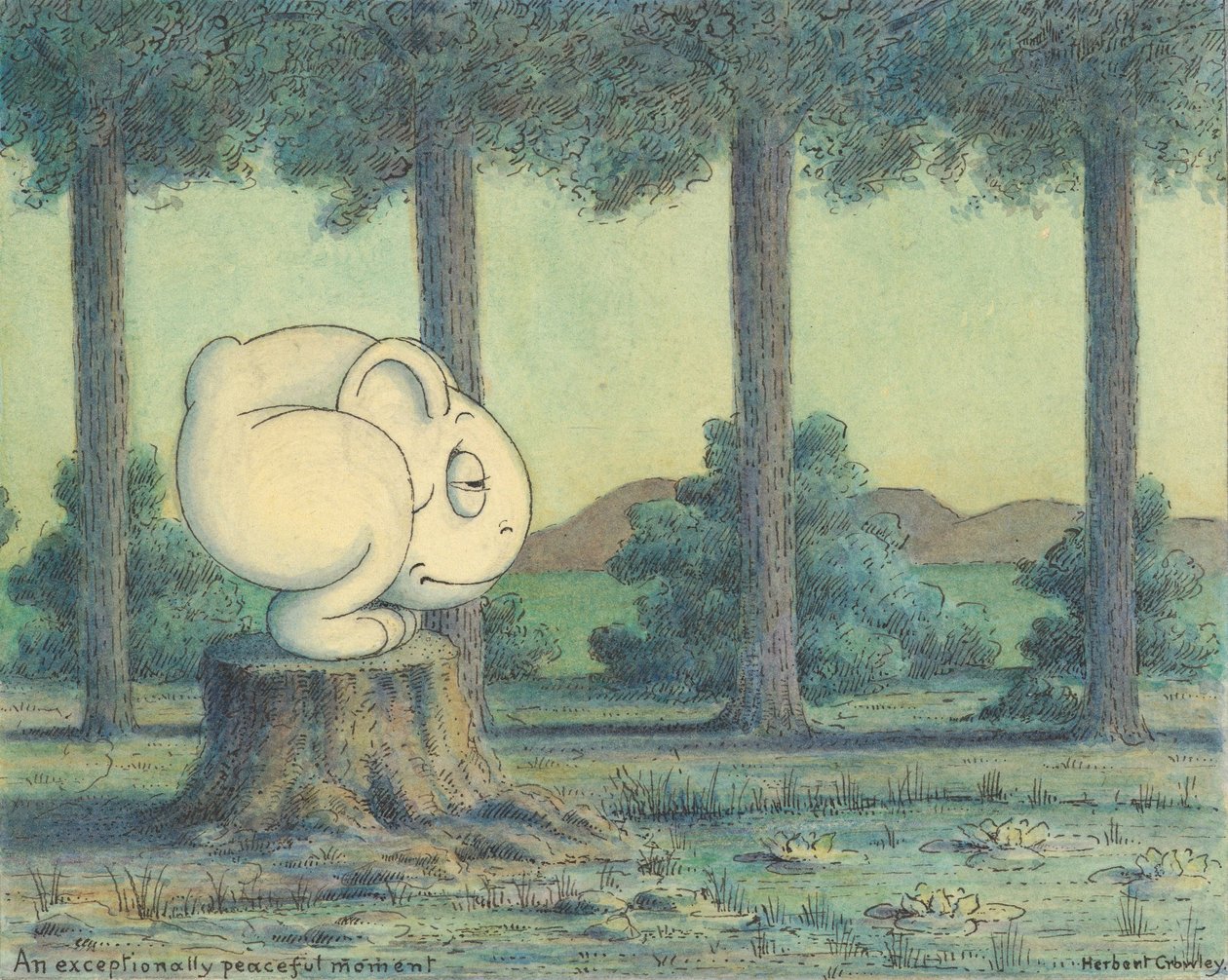 Egy kivételesen békés pillanat, 1910 körül alkotó: Herbert E. Crowley