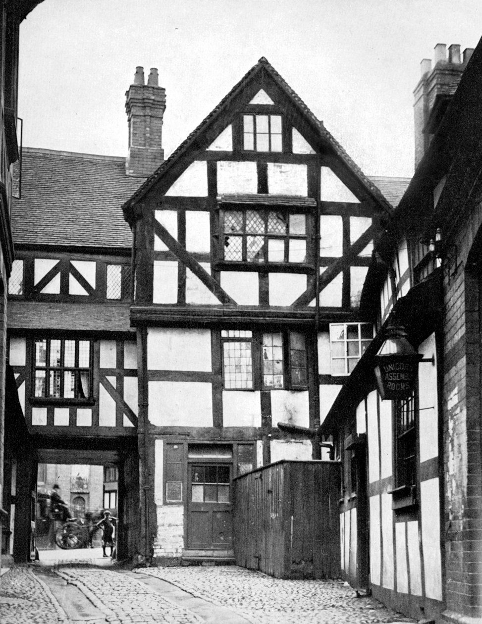 Courtyard of the Unicorn Inn, Shrewsbury, Shropshire, Anglia, 1924-1926 alkotó: Herbert Felton
