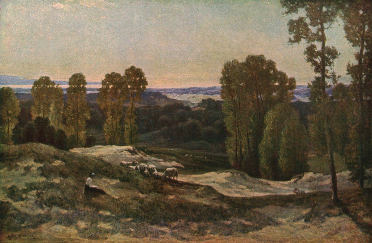 Legelő a dűnék között, Pas de Calais, Franciaország, 1908, 1930 körül. alkotó: Herbert Hughes Stanton