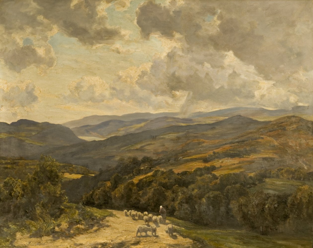 Walesi dombok Barmouth közelében alkotó: Herbert Hughes Stanton