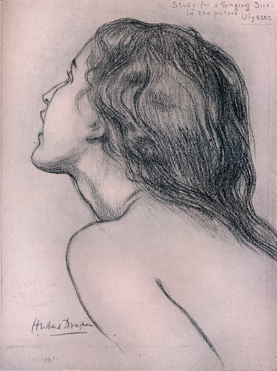 Tanulmány éneklő szirénához, c1909 alkotó: Herbert James Draper