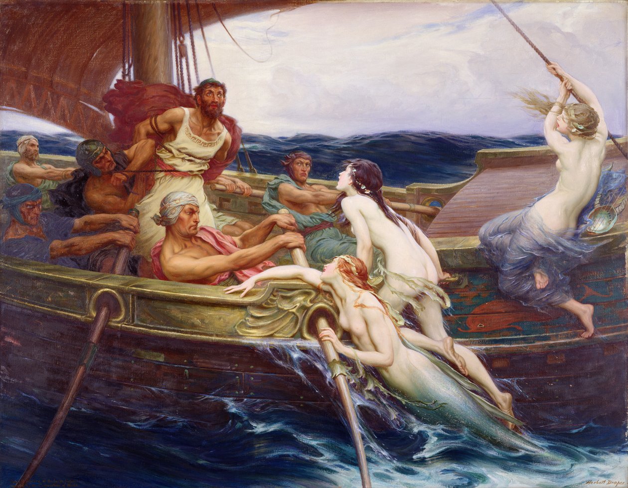 Odüsszeusz és a szirének alkotó: Herbert James Draper