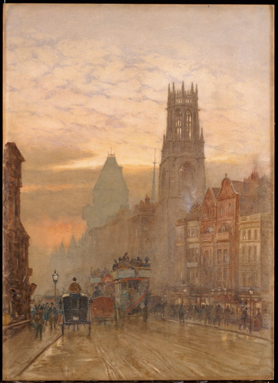 Fleet Street a Temple Bar mellett alkotó: Herbert Menzies Marshall