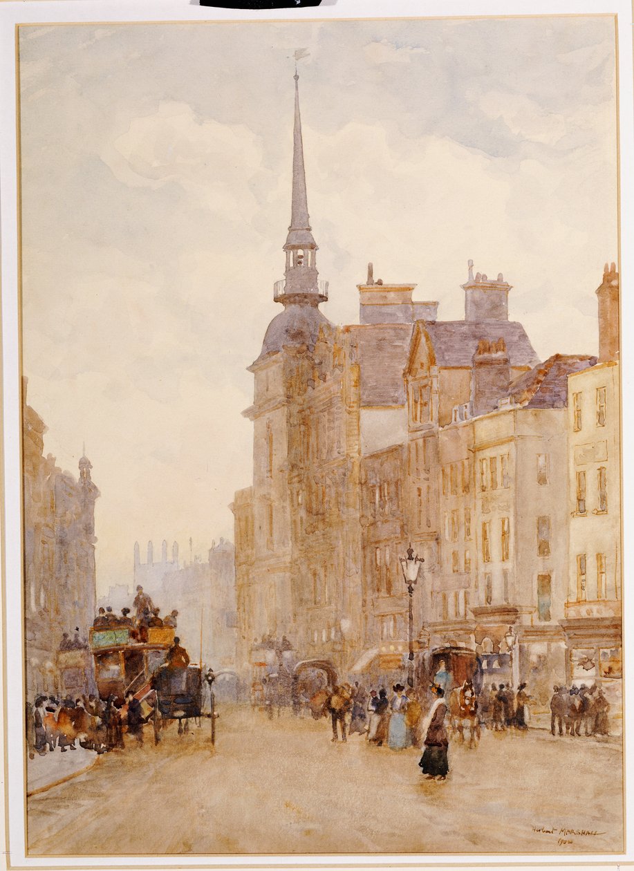 Lenézés a Ludgate-hegyre a Szent Pál lépcsőjéről, 1900 alkotó: Herbert Menzies Marshall