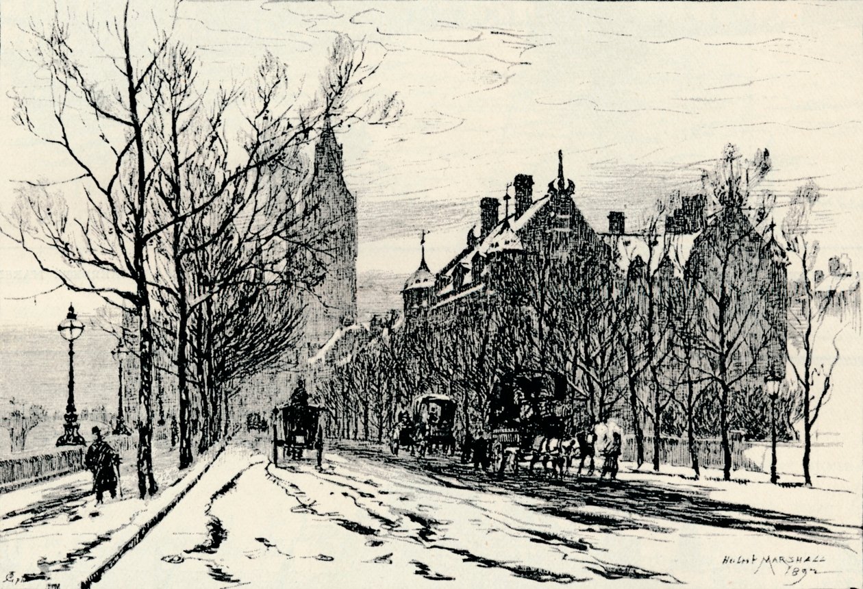 The Embankment, Westminster, 1892, 1894 alkotó: Herbert Menzies Marshall