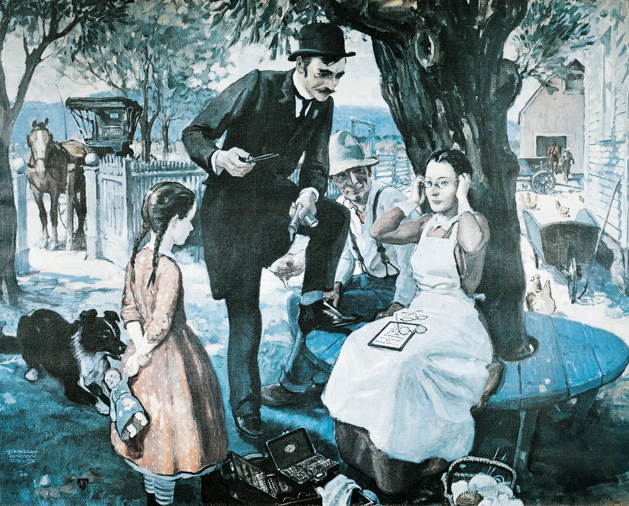 A szemüvegárus az 1800-as évek végén, az American Optical Company reklámja alkotó: Herbert Morton Stoops