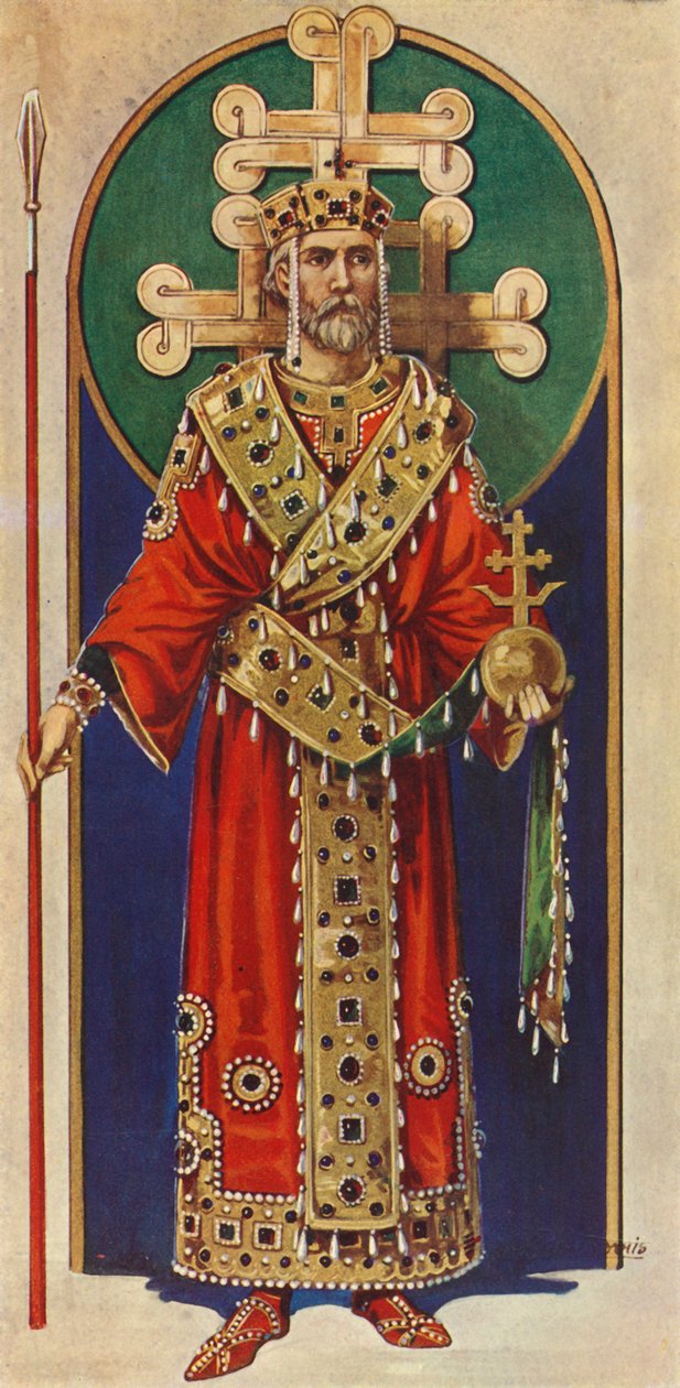 A 10., 11. és 12. század bizánci császára, i.sz., 1924. alkotó: Herbert Norris