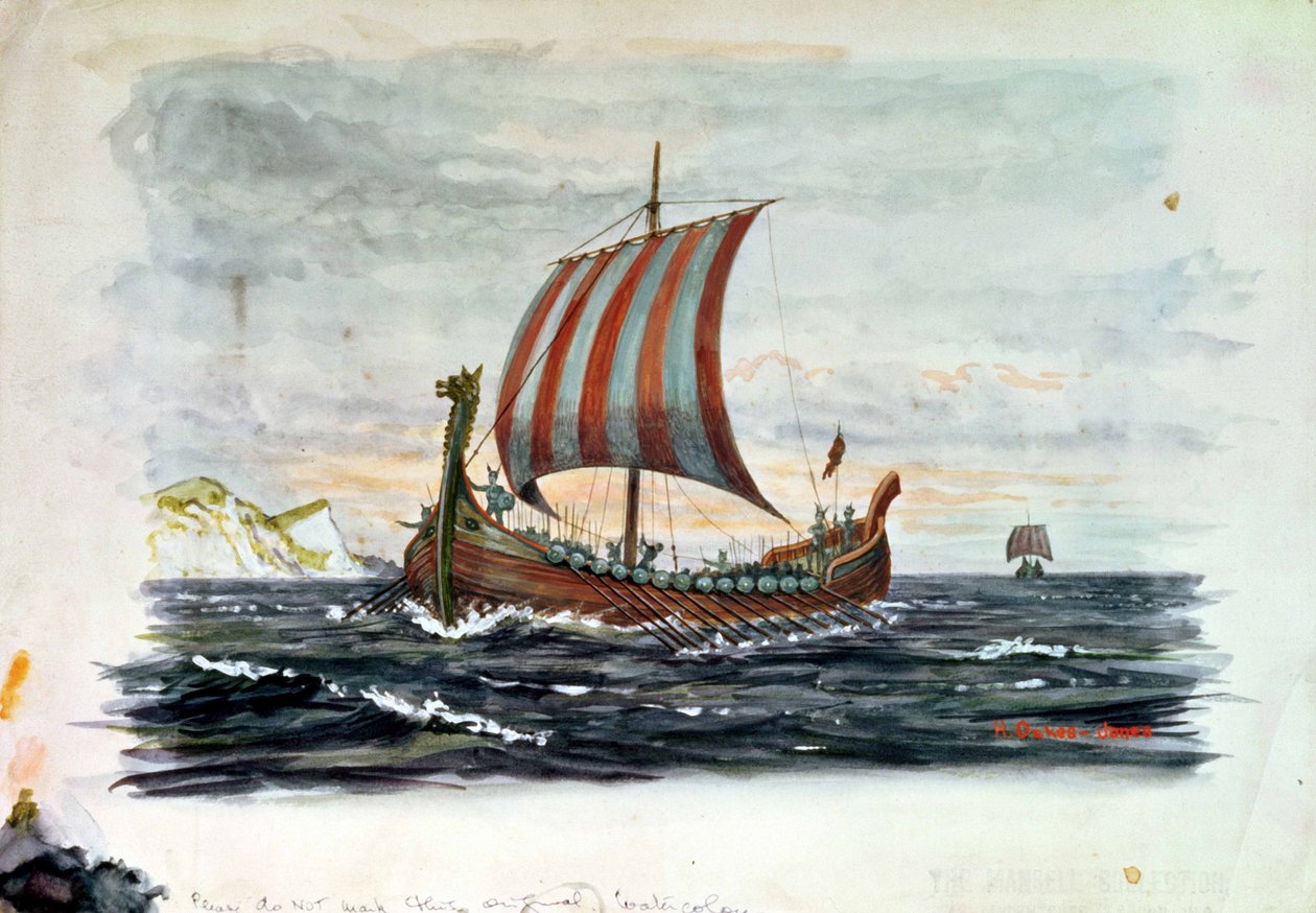 Viking hajó (akvarell) alkotó: Herbert Oakes Jones