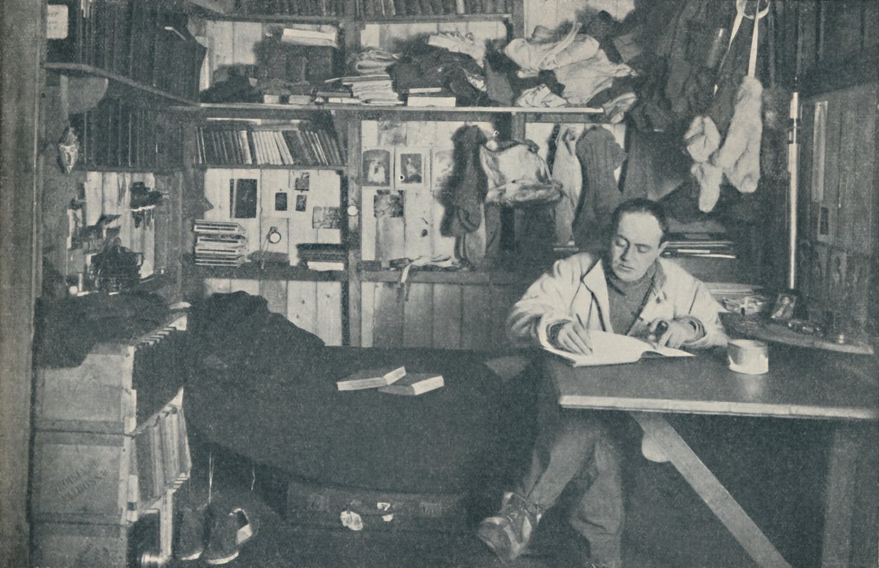 R. F. Scott kapitány, R. N., naplójába ír, 1911, 1936. alkotó: Herbert Ponting