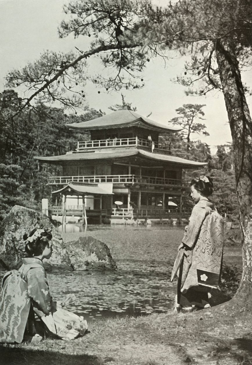 Kinkakuji Az aranypavilon, 1910. alkotó: Herbert Ponting
