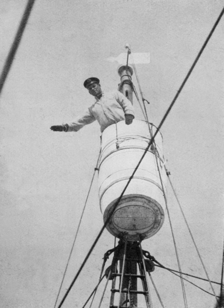 Evans hadnagy a varjúfészekben, c19101913, 1913 alkotó: Herbert Ponting