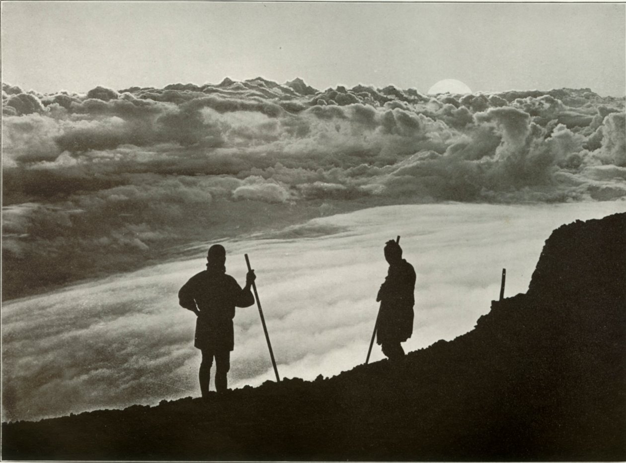 Naplemente a Fuji-csúcsról, 1910. alkotó: Herbert Ponting