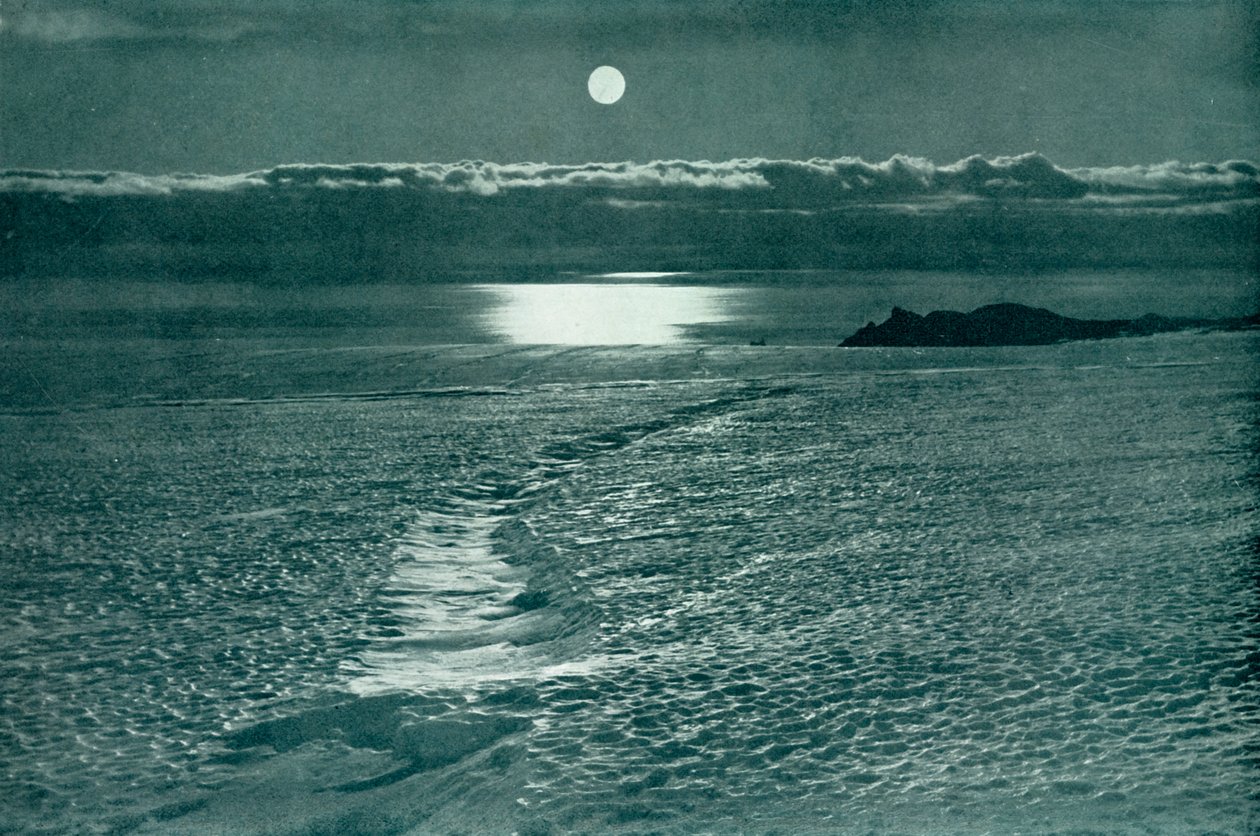 A Barne-gleccser: Egy hasadék vékony hóhíddal, c19101913, 1913. alkotó: Herbert Ponting