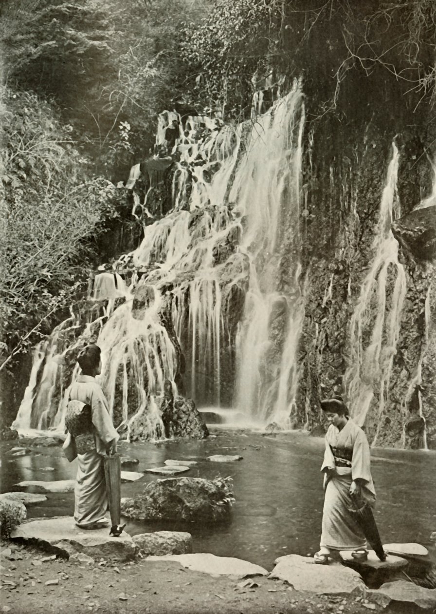 A hulló ékszerek vízesése Yumotóban, 1910. alkotó: Herbert Ponting