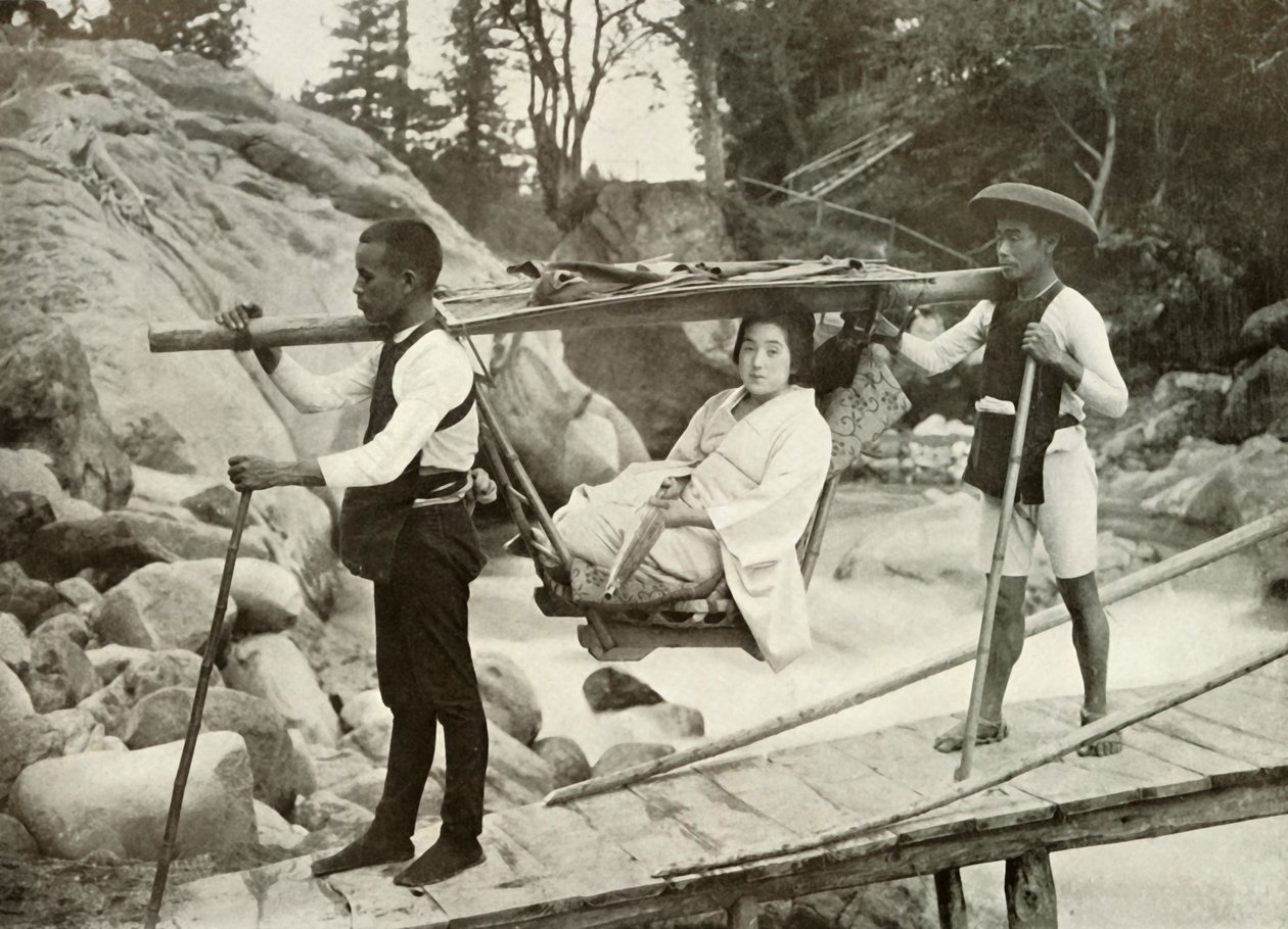 Utazás Yama-Kagoval a Hakone-hegységben, 1910. alkotó: Herbert Ponting