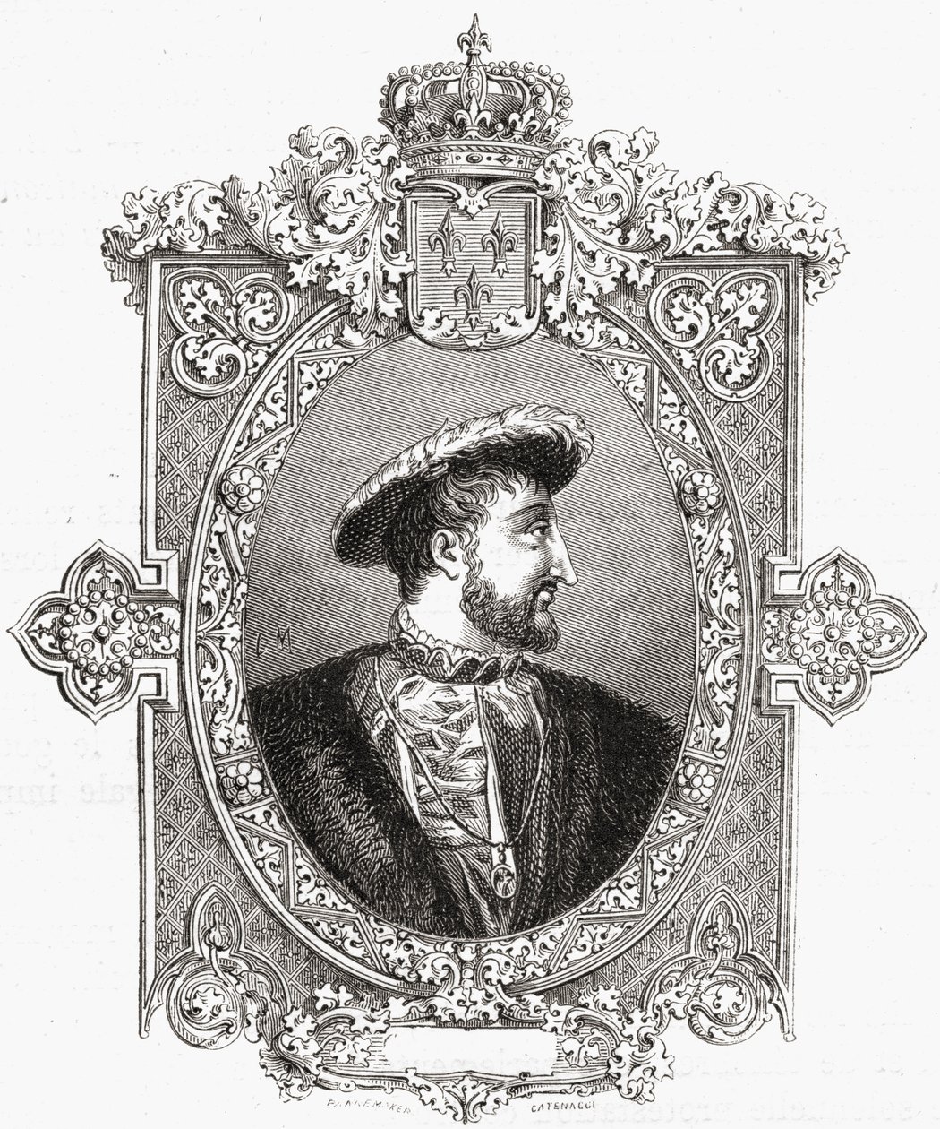 I. Francois, Pannemaker-Ligny metszete, Louis Blanc (1811-82) "Histoire de la Revolution Francaise" című művéből alkotó: Hercule Catenacci