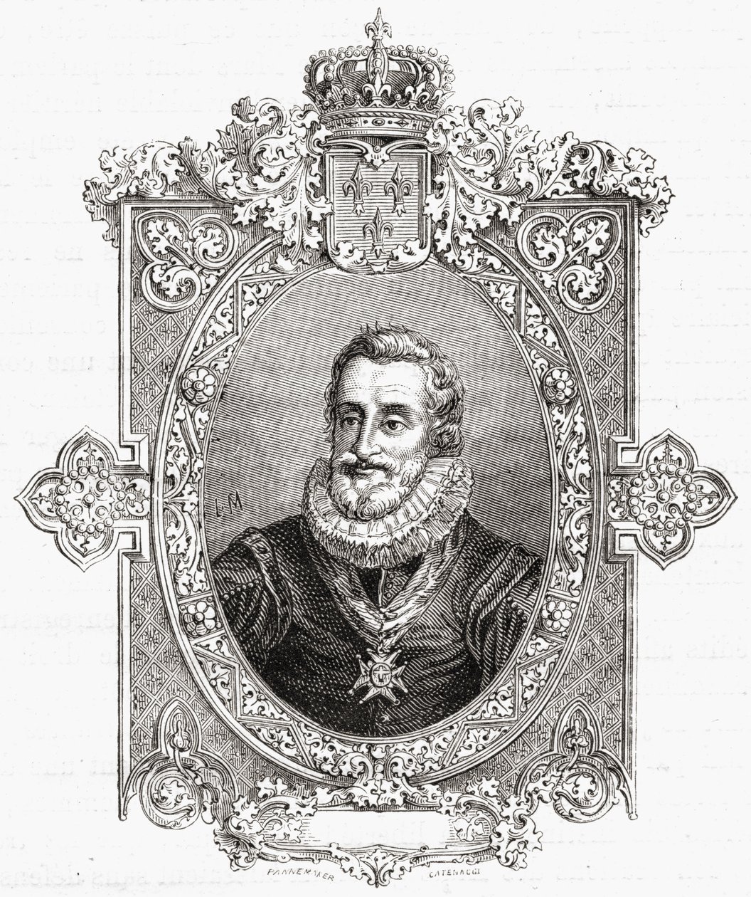 Henri IV, Pannemaker-Ligny metszete, Louis Blanc (1811-82) "Histoire de la Revolution Francaise" című művéből alkotó: Hercule Catenacci