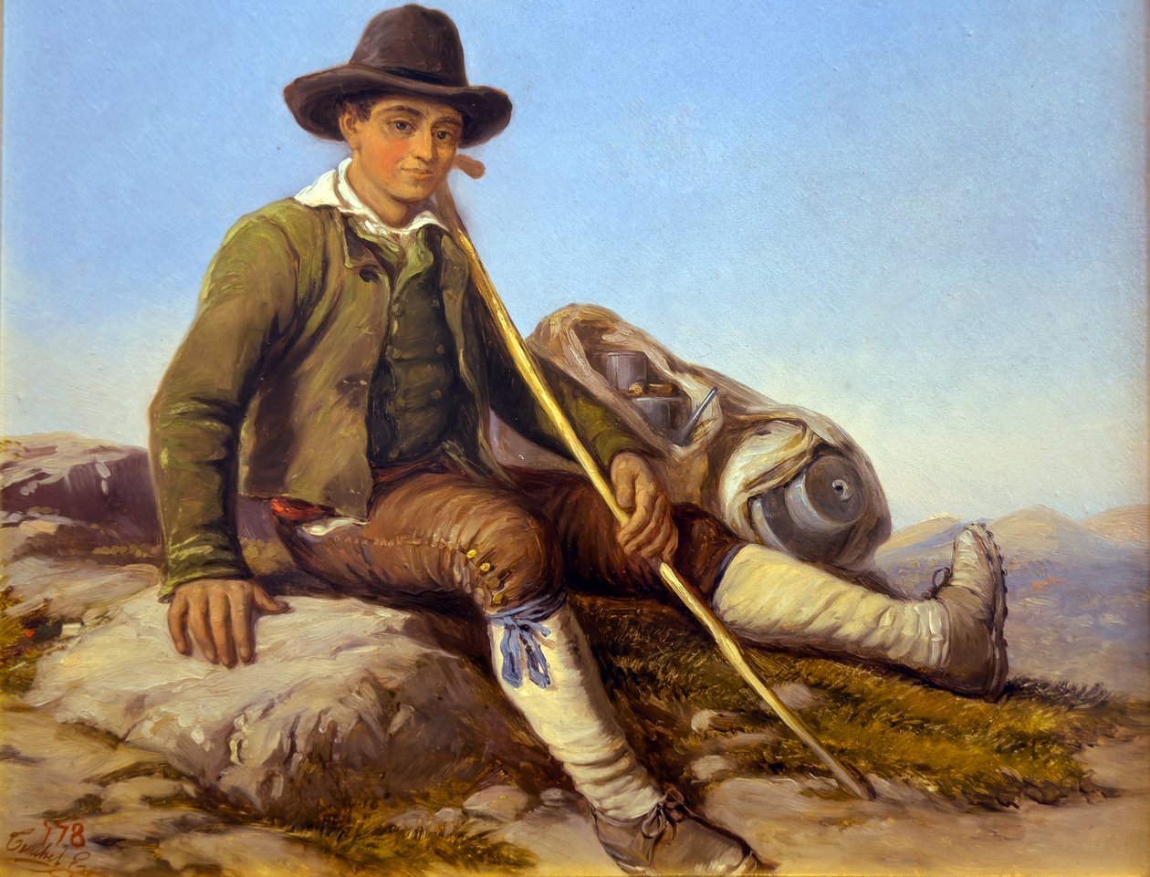 Berger de la Brigue, 1850 körül (Olaj, vászon) alkotó: Hercule Trachel