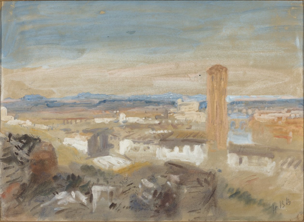 Egy Campanile romok között alkotó: Hercules Brabazon Brabazon