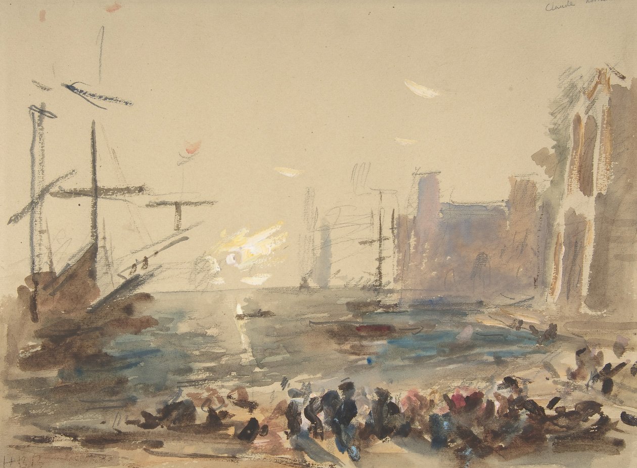 Tengeri tájkép recto, Megfejthetetlen vázlat verso, 1840-1906. alkotó: Hercules Brabazon Brabazon