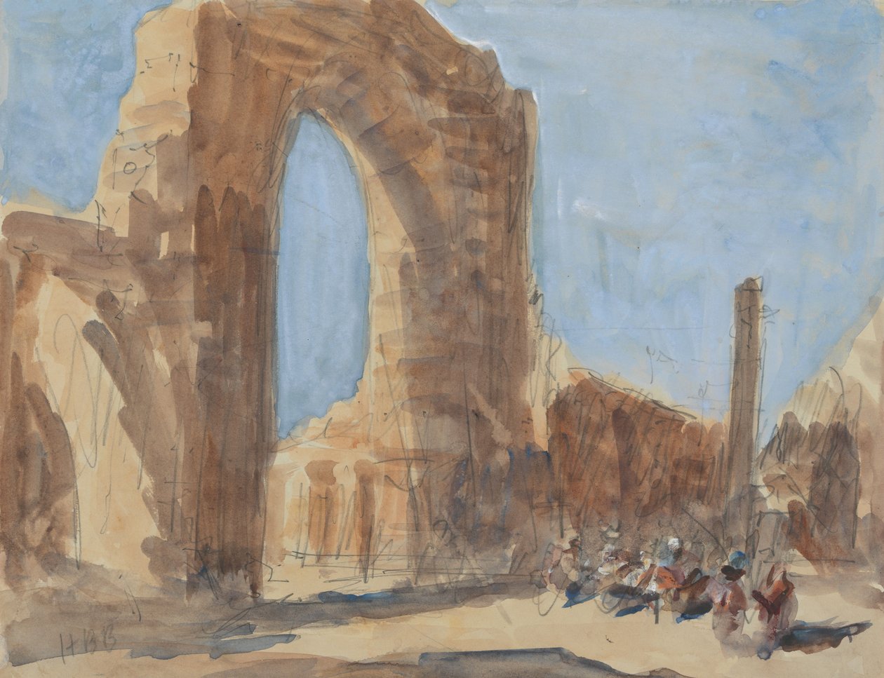 A Quwwat-ul-Islam mecset és Delhi vasoszlopa, a Qutb Minar komplexum alkotó: Hercules Brabazon Brabazon
