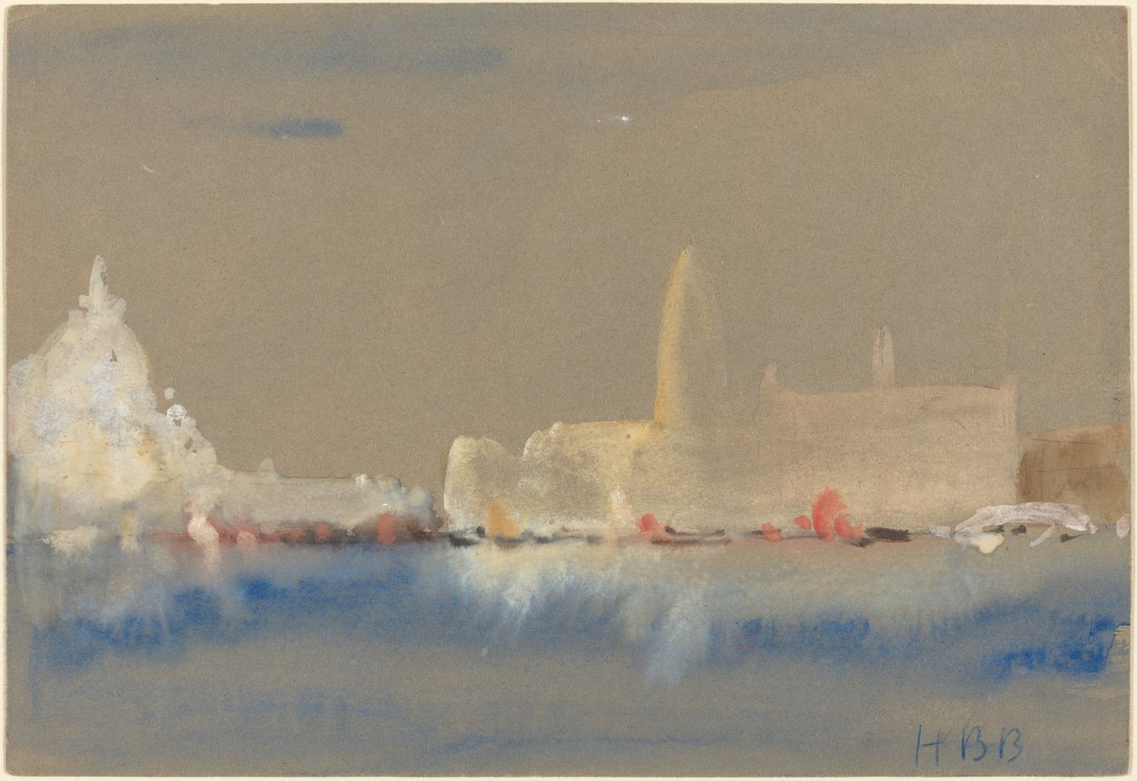 A tisztelgés és a Dózse-palota a Bacino di San Marco-tól alkotó: Hercules Brabazon Brabazon