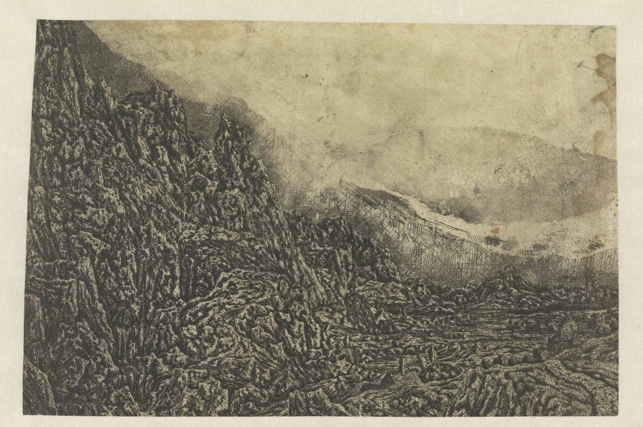 Sziklás táj úttal és folyóval alkotó: Hercules Segers