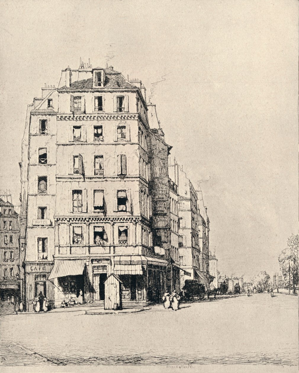 Régi házak a rakparton, 1915 alkotó: Herman Armour Webster