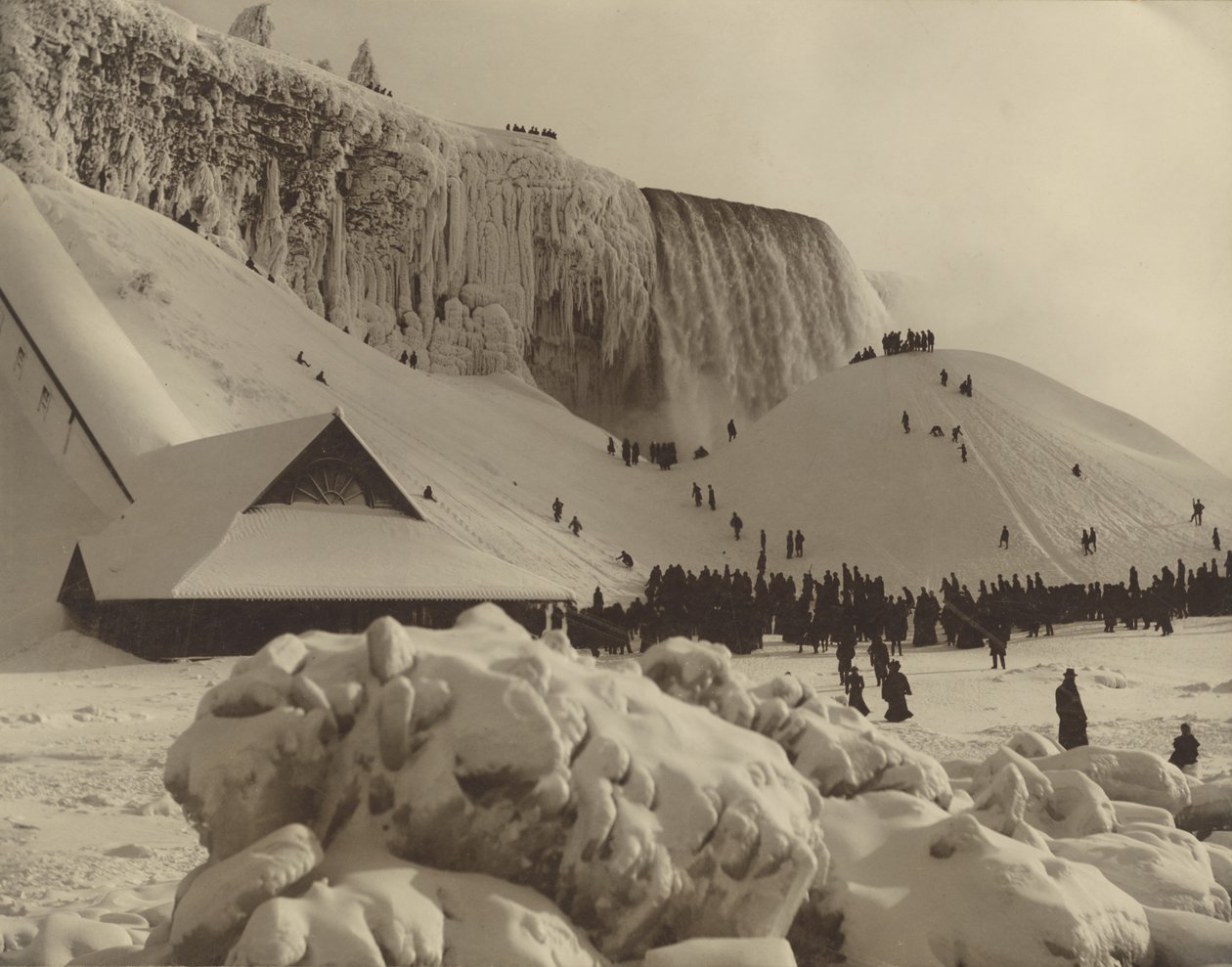 A Niagara-vízesés kilátása télen alkotó: Herman F. Nielson