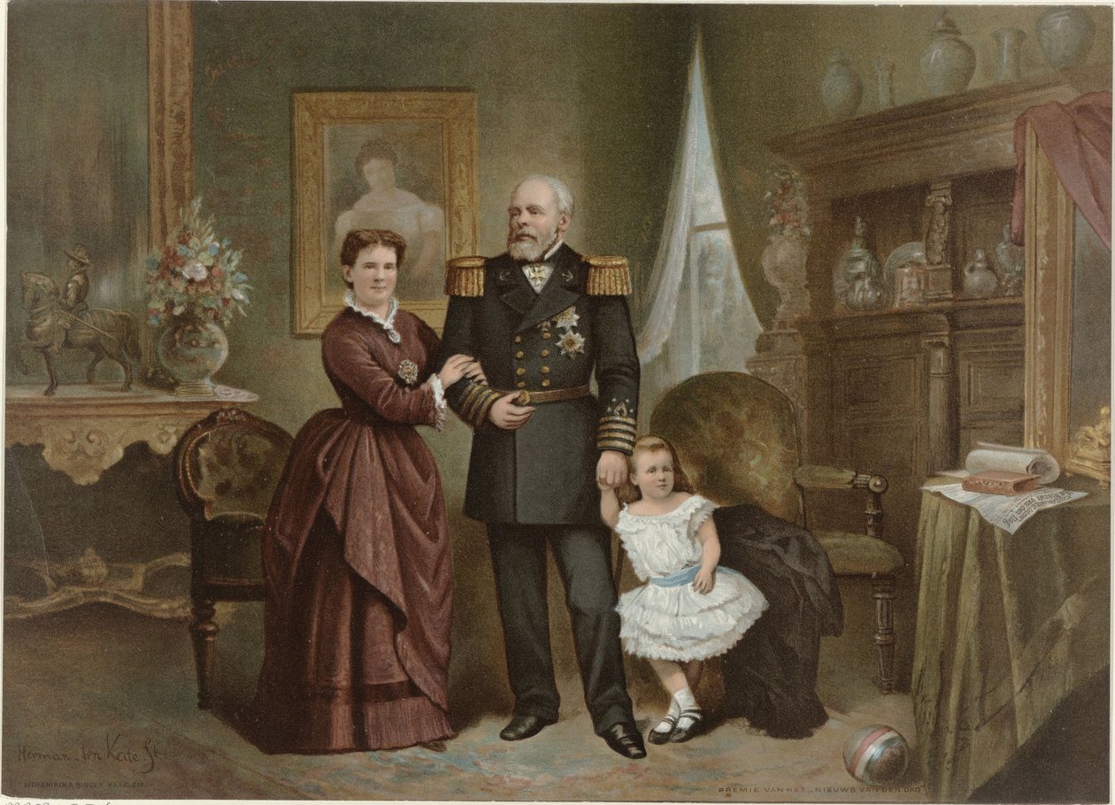 Vilmos holland király, Emma holland királynő és Vilmos holland királynő portréja alkotó: Herman Frederik Carel ten Kate