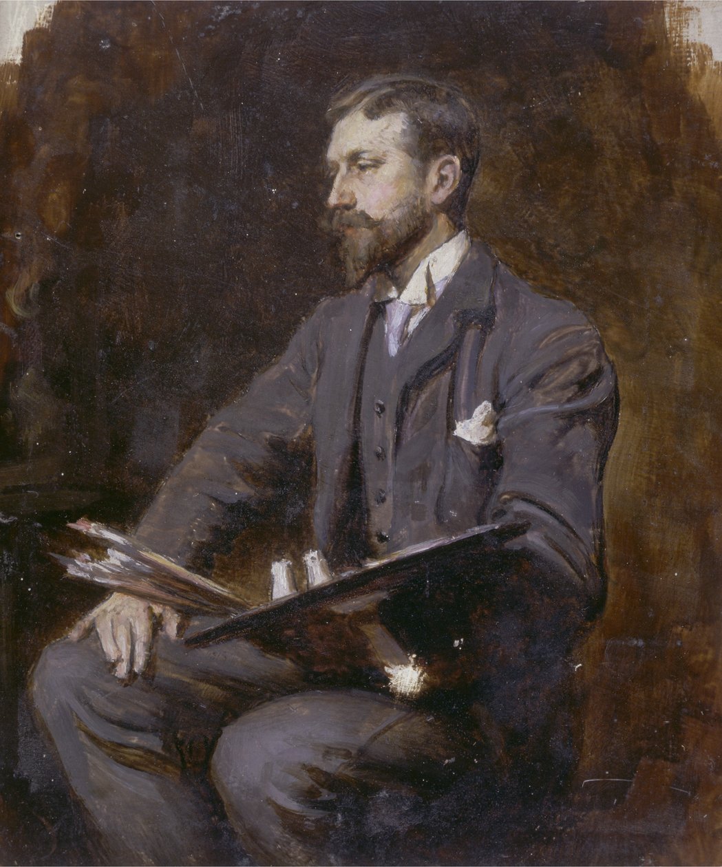 Lehetséges önarckép, 1890-1900 körül alkotó: Herman Gustave Herkomer