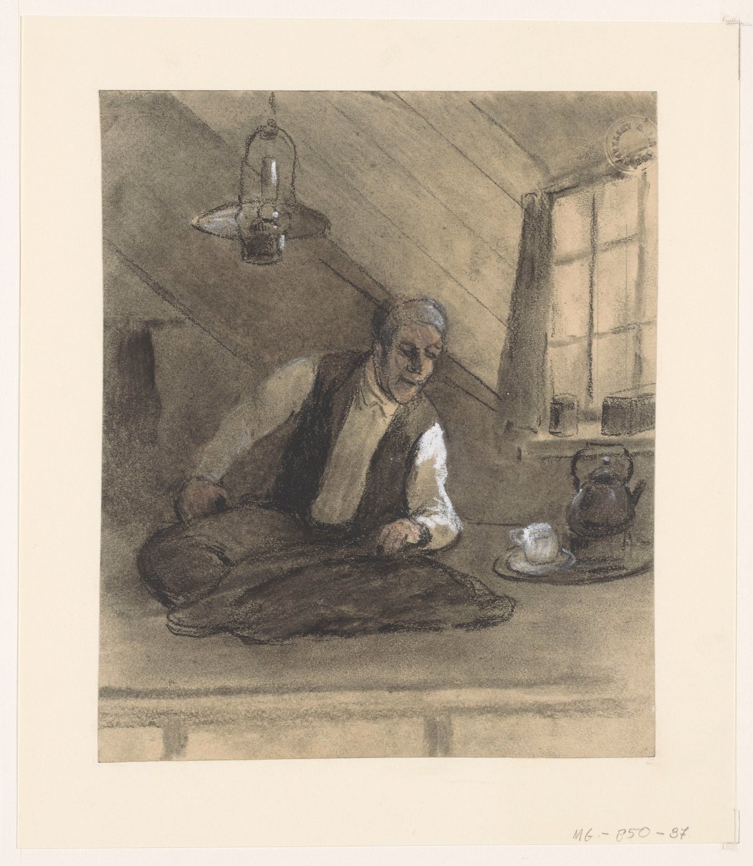 Szabó a munkahelyén egy tetőtéri szobában alkotó: Herman Heijenbrock (possibly)