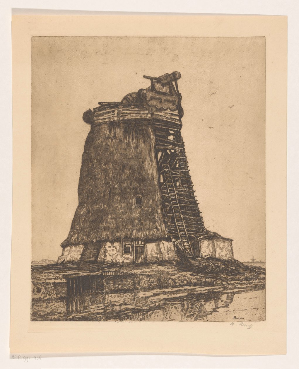Molen (cím a tárgyon) alkotó: Herman Heuff (signed by artist)