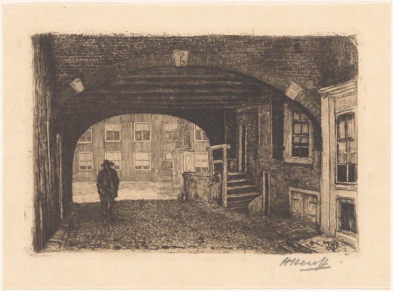 A Szent Péter-kapu Amszterdamban alkotó: Herman Heuff (signed by artist)