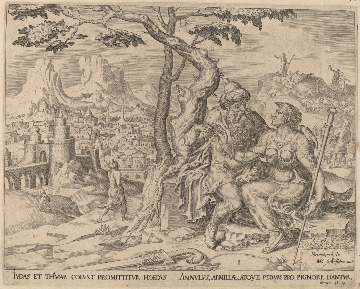 Júda zálogot ad Tamárnak alkotó: Herman Jansz Muller after Maerten van Heemskerck