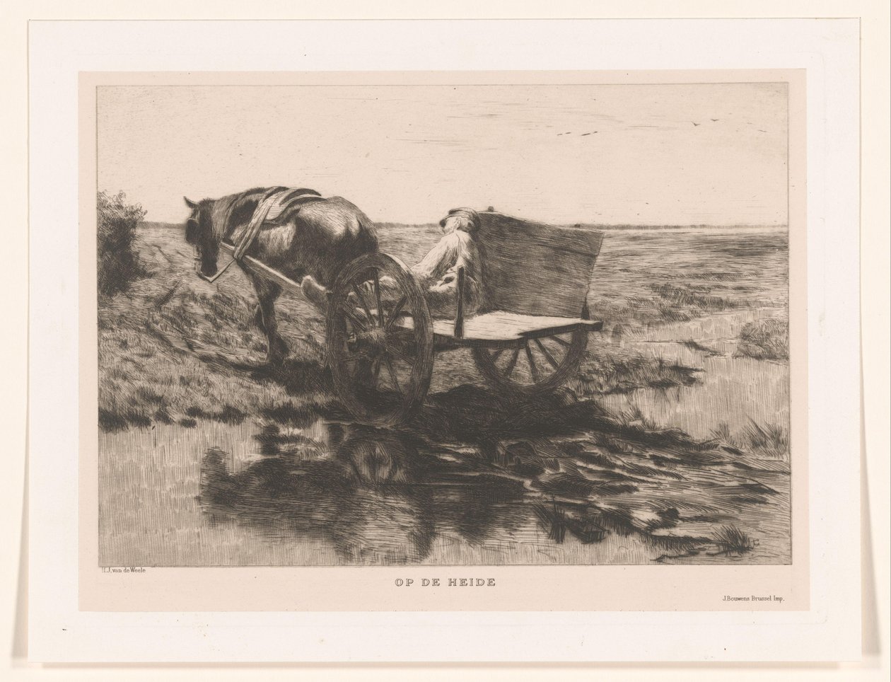 Lovas kocsi a páholyon On the Heath (cím a tárgyon) alkotó: Herman Johannes van der Weele