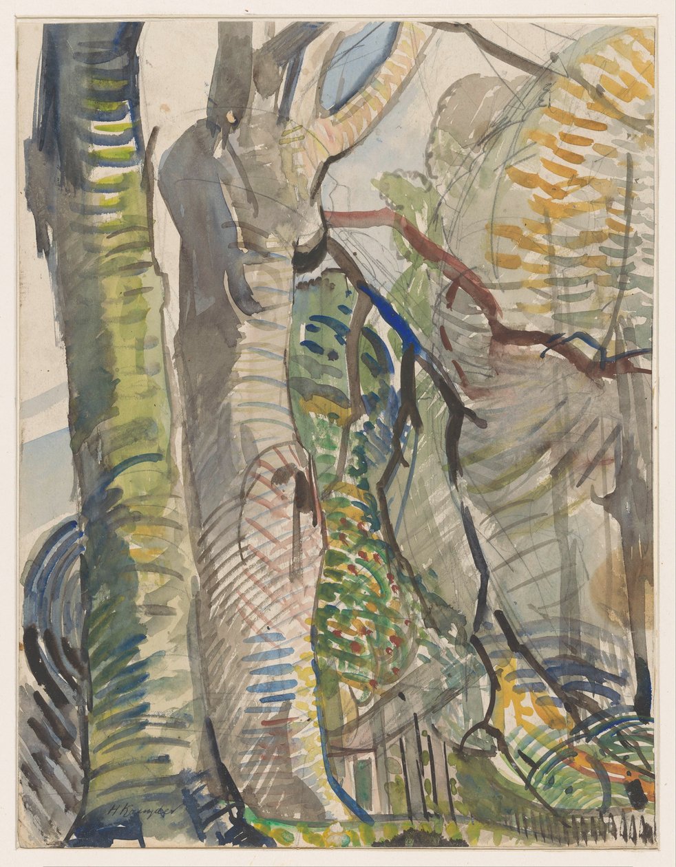 erdei táj alkotó: Herman Kruyder (signed by artist)