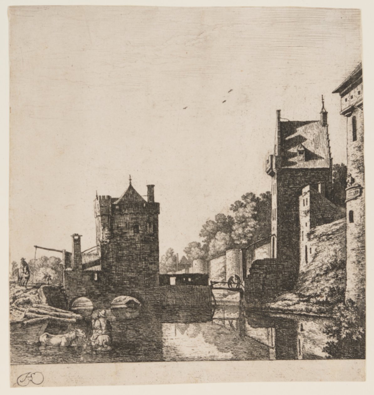 Die Wittevrouwen-Poort Utrechtben alkotó: Herman Saftleven