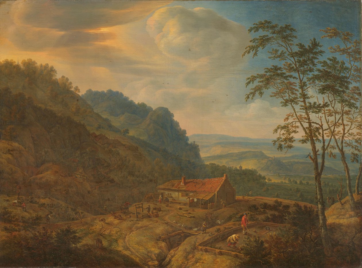 Hegyvidéki táj farm alkotó: Herman Saftleven