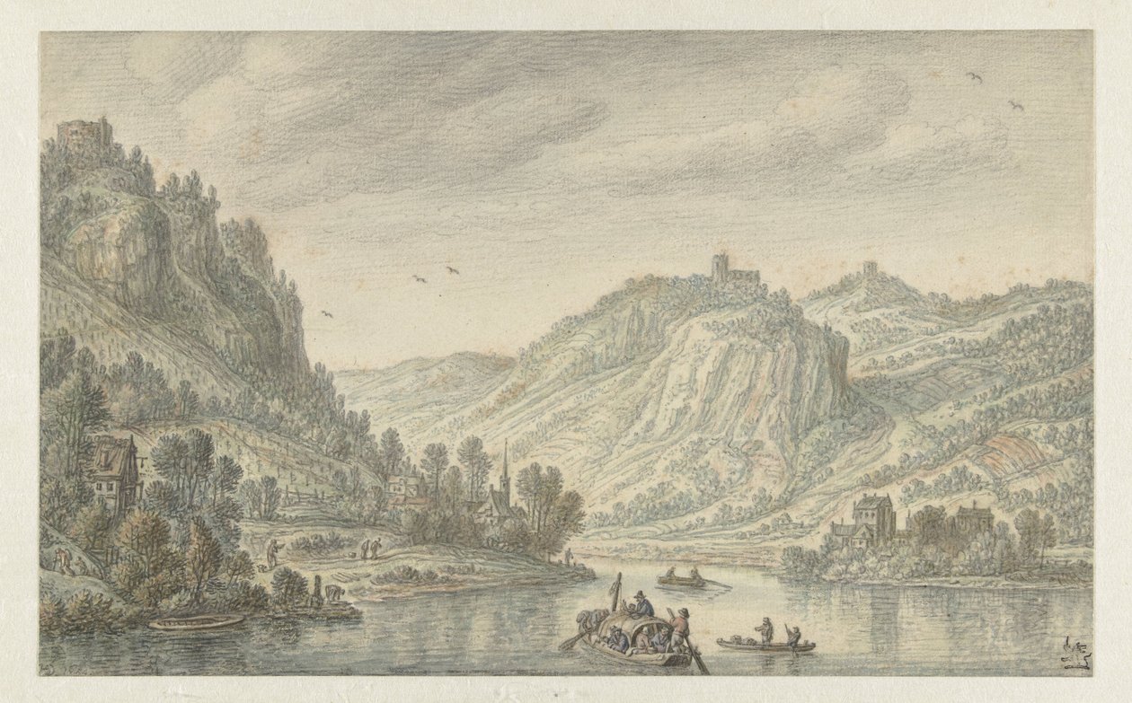 Rajna a Drachenfelsnél alkotó: Herman Saftleven