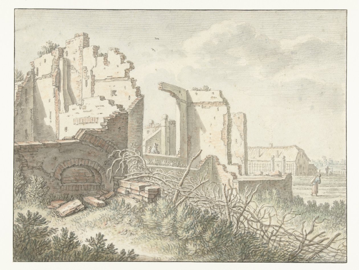 Rom az utrechti Wittevrouwenpoort mellett alkotó: Herman Saftleven