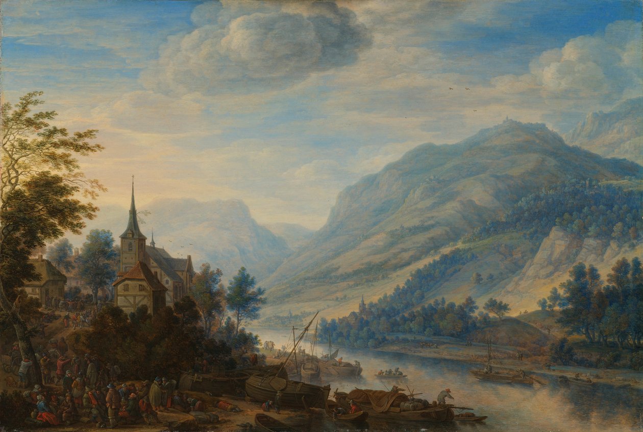 Kilátás a Rajnára Reineck közelében alkotó: Herman Saftleven