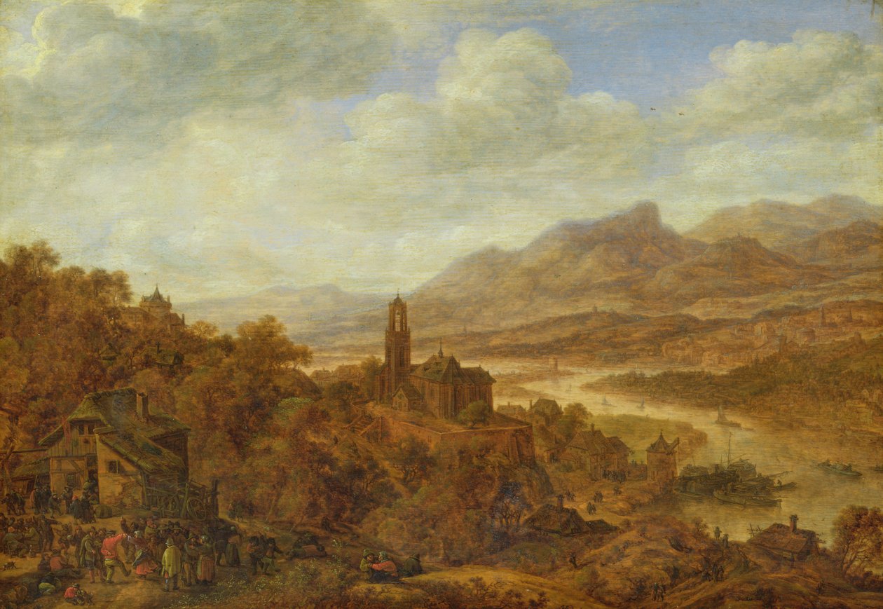 Táj a Rajnával, 1652 alkotó: Herman the Younger Saftleven
