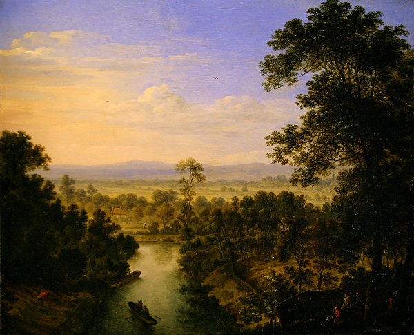 Panorámás táj egy folyóval alkotó: Herman the Younger Saftleven