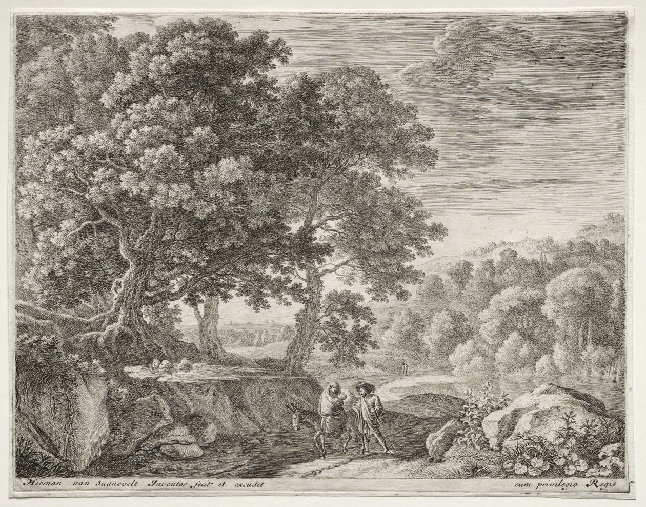 A repülés Egyiptomba, c. 1652-1654. alkotó: Herman van Swanevelt