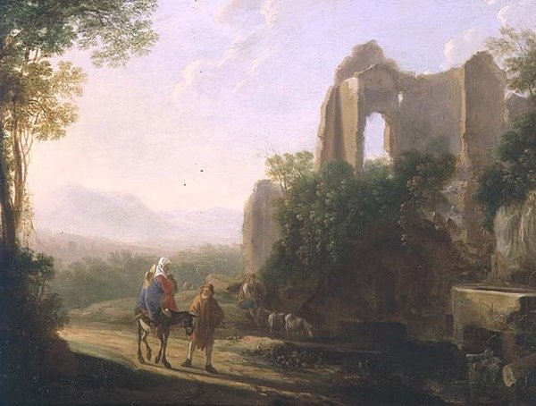 Repülés Egyiptomba (olaj, réz) alkotó: Herman van Swanevelt